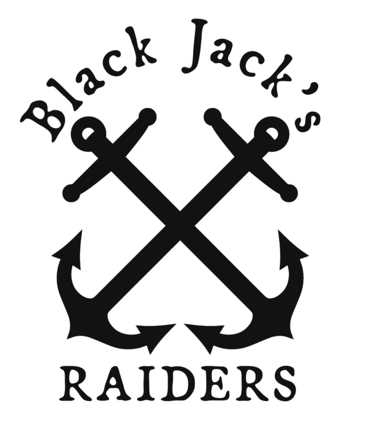 Series Logo of crossed anchors with text Black Jack's above and Raiders below